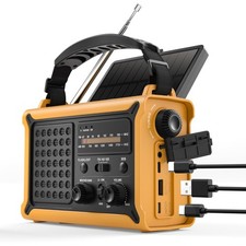 Emergency Weather Radio Hand Crank Solar 12000mAh NOAA AM FM Flashlight SOS