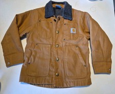 BOYS XXS 4/5 - Carhartt Duck Flannel Quilted Lined Hooded Jacket NWOT