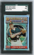1993 TOPPS FINEST REFRACTOR #119 CRAIG BIGGIO GRADED SGC 96 MINT 9