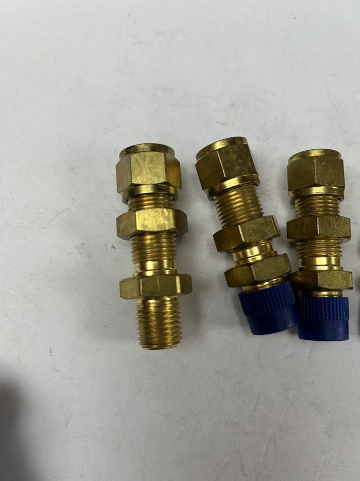 (Lot of 5) Hoke Gyrolok 3/8”Tube OD x 1/4”mnpt Brass Bulkhead Male Fitting - Image 3 of 4