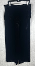 Eileen Fisher Velour Pants Pull On Rayon Silk Blend Black Size Large