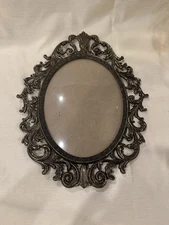 Ornate oval wall Frame in brass frame - Victorian Baroque style vintage