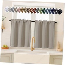 Curtains for Small Window Treatment, Light 40"W x 36"L Pack of 2 Stone