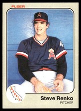 Steve Renko 1983 Fleer #99 California Angels MLB READ FREE SHIPPING AutographDen