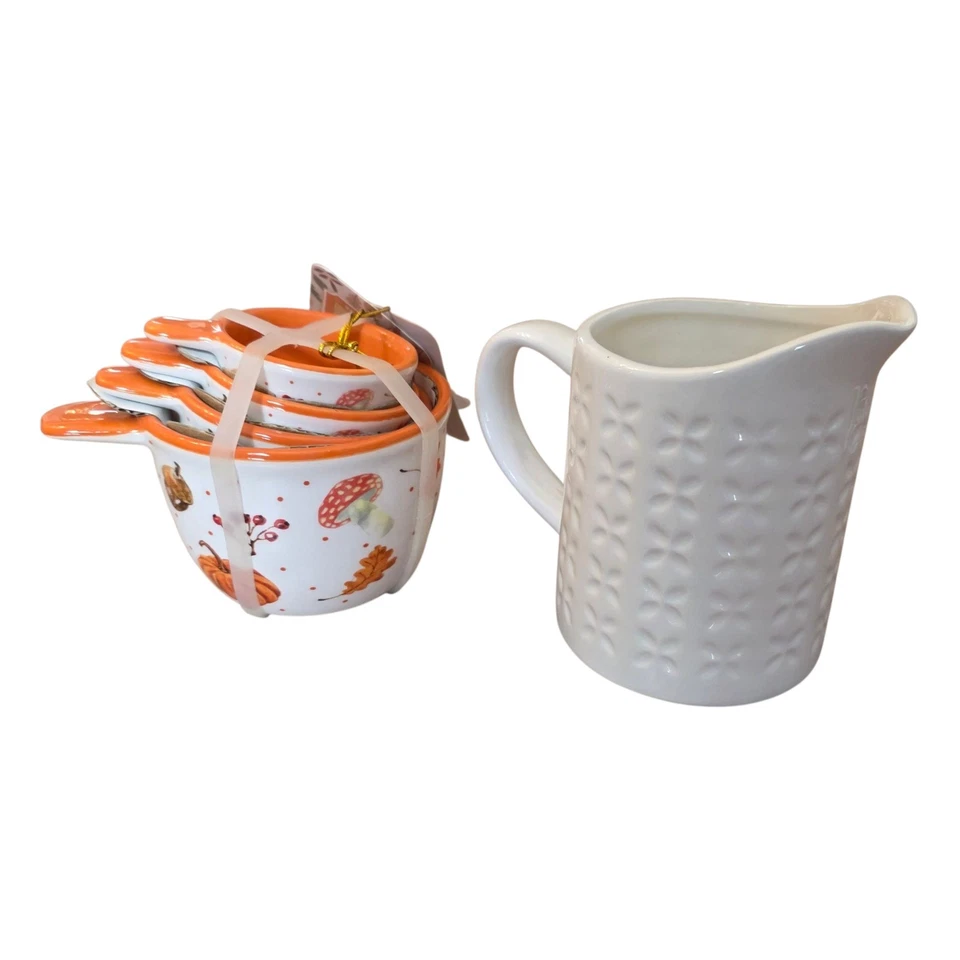 The Bake Shop by Masterclass Autumn Fall Measuring Cups and Creamer Pitcher Set - Image 2 of 4