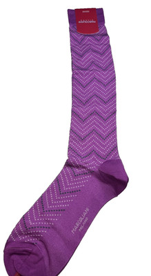 Marcoliani Milano Italian Fil d'Ecosse Fancy Follia Ametyst Color Socks One Size