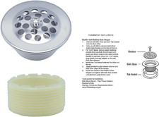 Beehive Grid Bathtub Drain with 1-1/4 Inch Fine Thread and 1-1/2 Inch Course Thr