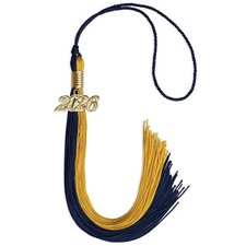 Endea Graduation Dark Navy Blue/Bright Gold Tassel With Gold Date Drop