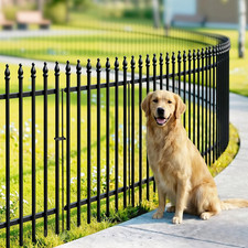 Metal Garden Fence 32 in H X 24 in W 5 Panels 4 Panels  1 Gate Total Length 1