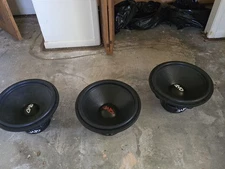 CAB Car Subwoofers Set of 3 Non-Enclosed Non-Powered Black Audio Bass Speakers