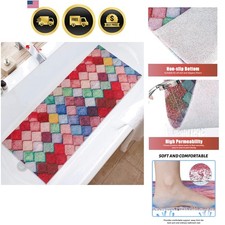 Bathtub Mat Shower Mat Non-Slip: 16x 39 Inch Soft Comfort Bath Mat with Drain...