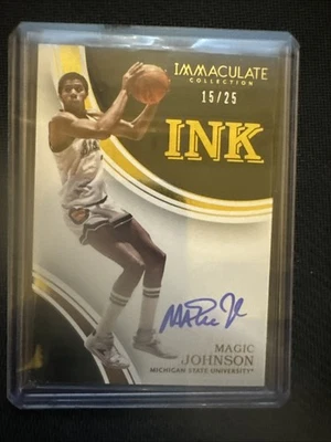 Panini Magic Johnson Basketball Autographed Sports Trading Cards