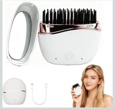 Cordless Mini Hair Straightener Brush - Rechargeable Battery-Powered,...