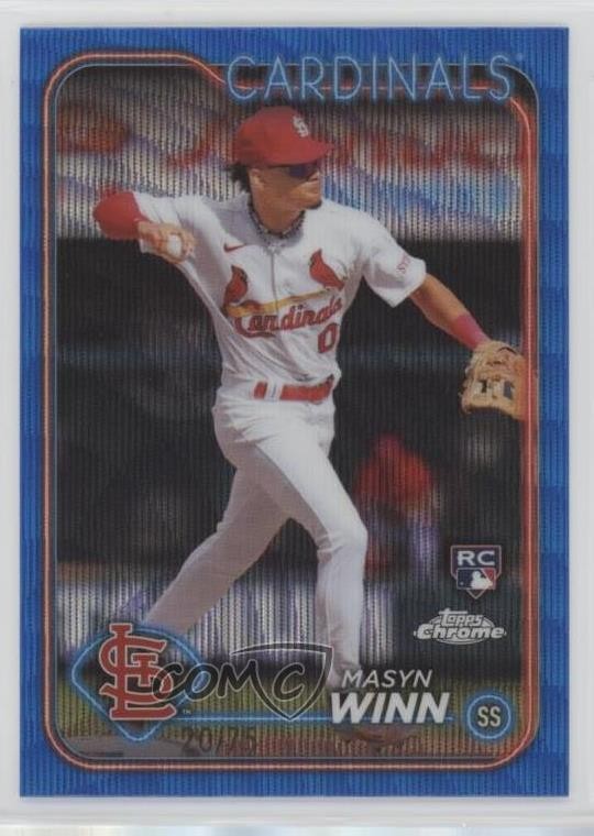 2024 Topps Chrome Blue Wave Refractor 20/75 Masyn Winn #189 Rookie RC 3a1