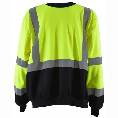 Petra Roc LBCSW-C3-S Crew Neck Two Tone ANSI Class 3 Sweatshirt, Small, Lime/Bla - product listing photo