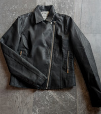 Kunstlederjacke Kinder schwarz 158/164