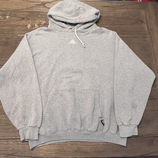 Vintage Adidas Grey Hoodie Sweatshirt Mens XL Made In USA 90  s