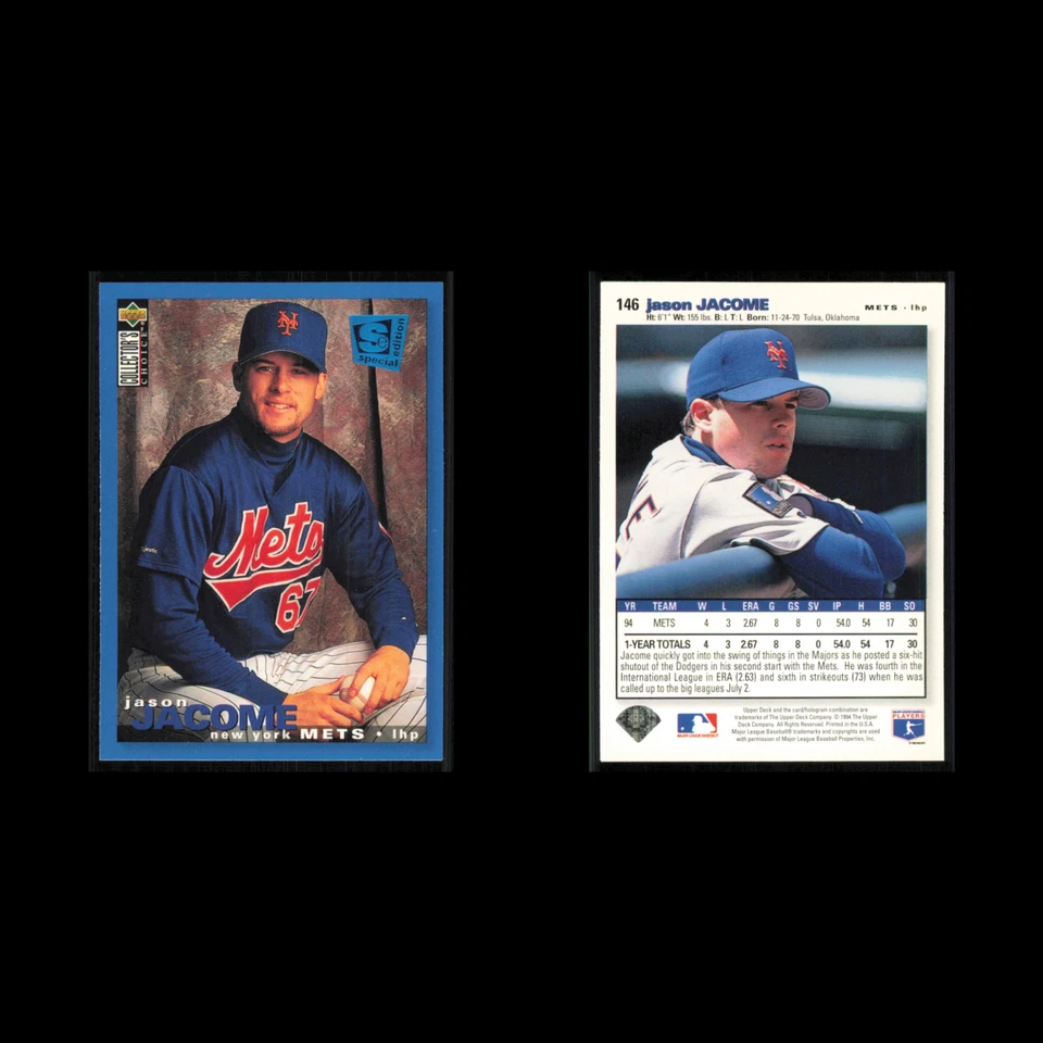 Jason Jacome #146 1995 Collectors Choice SE New York Mets Baseball Card MLB NM - Image 3 of 3