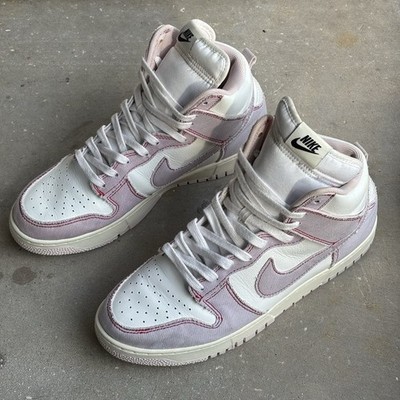 Nike Dunk High 1985 Barely Rose Denim DQ8799-100 Mens 9.5 Pink White