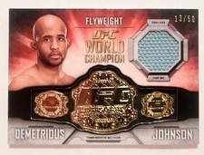2014 Topps UFC Knockout #13/50 Demetrious Johnson Belt Plate Relic Mat Relic