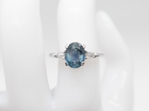 $8000 Signed VARNA $8000 3ct Natural CEYLON Blue Sapphire Diamond Platinum Ring - 第 1/8 張圖片
