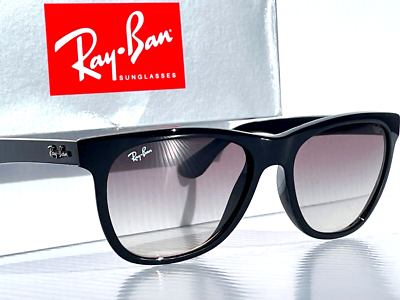 NEW Ray Ban Shiny Black GRADIENT Gray Lens Sunglass RB4184 601/32