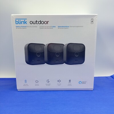Blink Outdoor HD 1080p kabelloses Überwachungssystem mit 3 Kameras