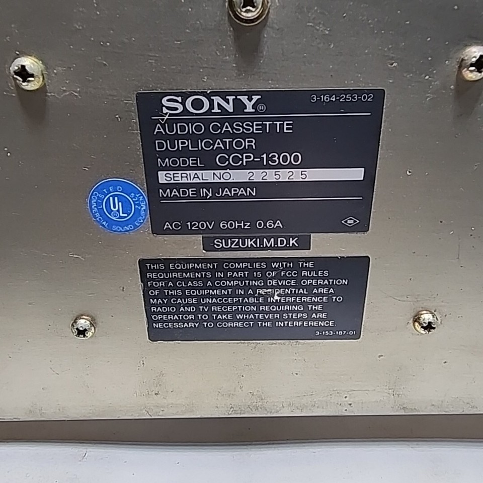 Sony CCP1300 16x HighSpeed Cassette Tape Master Duplicator w/ New