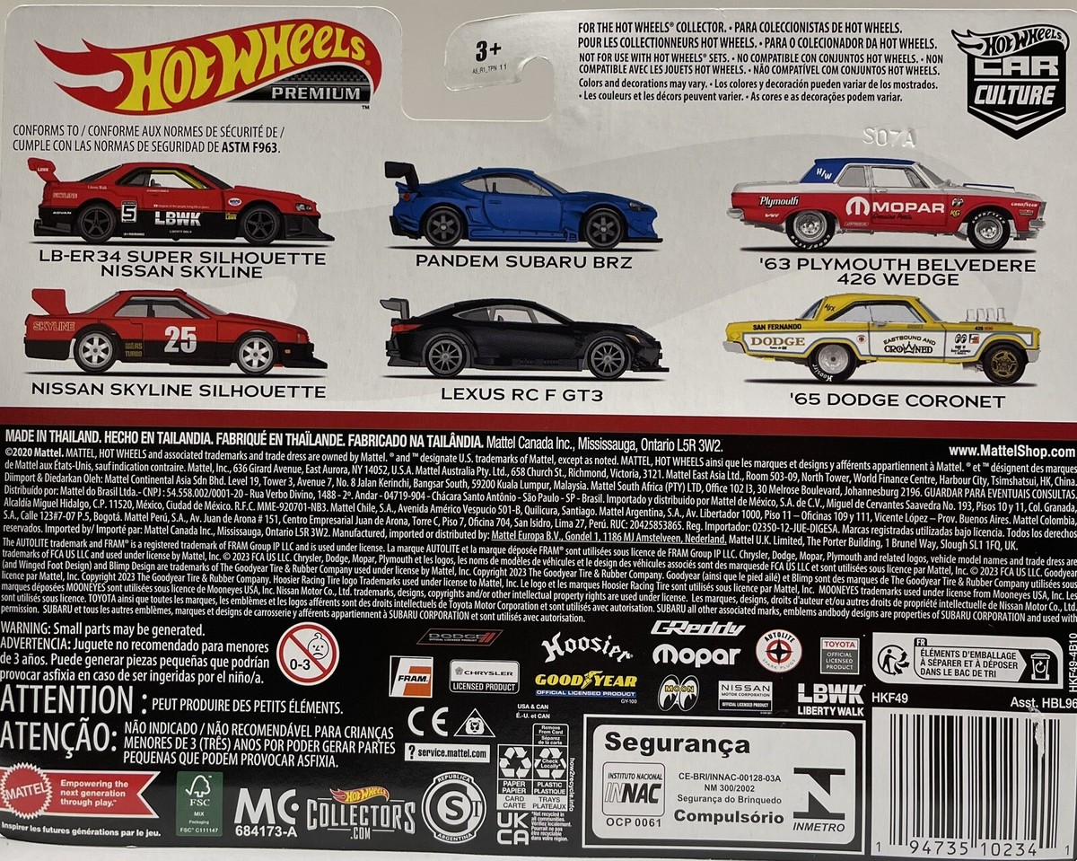 2023 Hot Wheels Premium Car Culture 2 Pack Pandem Subaru BRZ Lexus