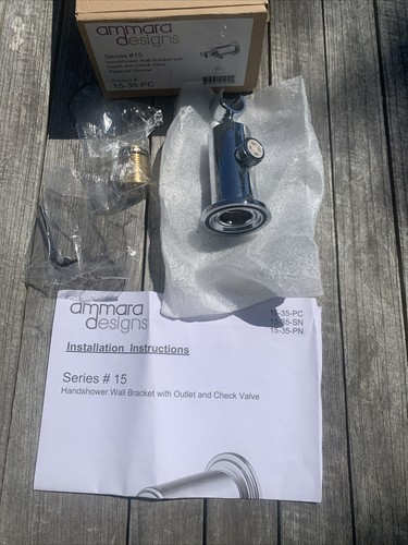 Amara Designs 15-35-PC/Series#15 Handshower Wall Bracket W/Outlet/Check Valve OB - Picture 4 of 11