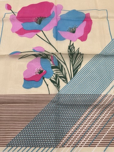 Handkerchiefs Dior Vintage Women Art Floral Flowers Brown Cotton Pocket Square18 - Picture 2 of 8