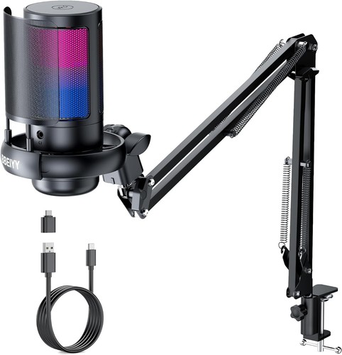 Gaming USB Mikrofon PC RGB Microphone Streaming Podcast Studio Kondensator Mic - Bild 16 von 19