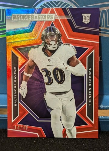 Trenton Simpson Rookies & Stars 2023 rojo paralelo #d/40 SSP RC RAVENS - Imagen 8 de 24