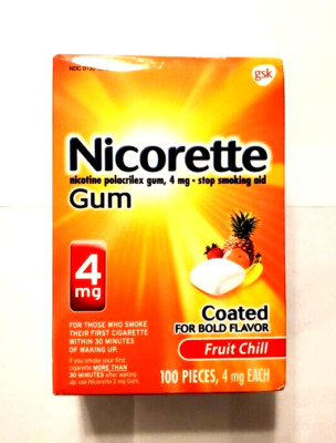 New Nicorette Fruit Chill Nicotine Gum 4mg - 100 Count Exp 08/2026 | eBay