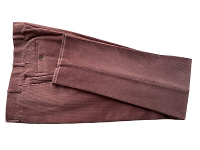 Pantalone classico uomo Confitalia, rosa antico regular fit in Velluto a coste.