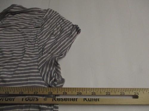 Womens attention gray striped blouse sz xl - Picture 3 of 5