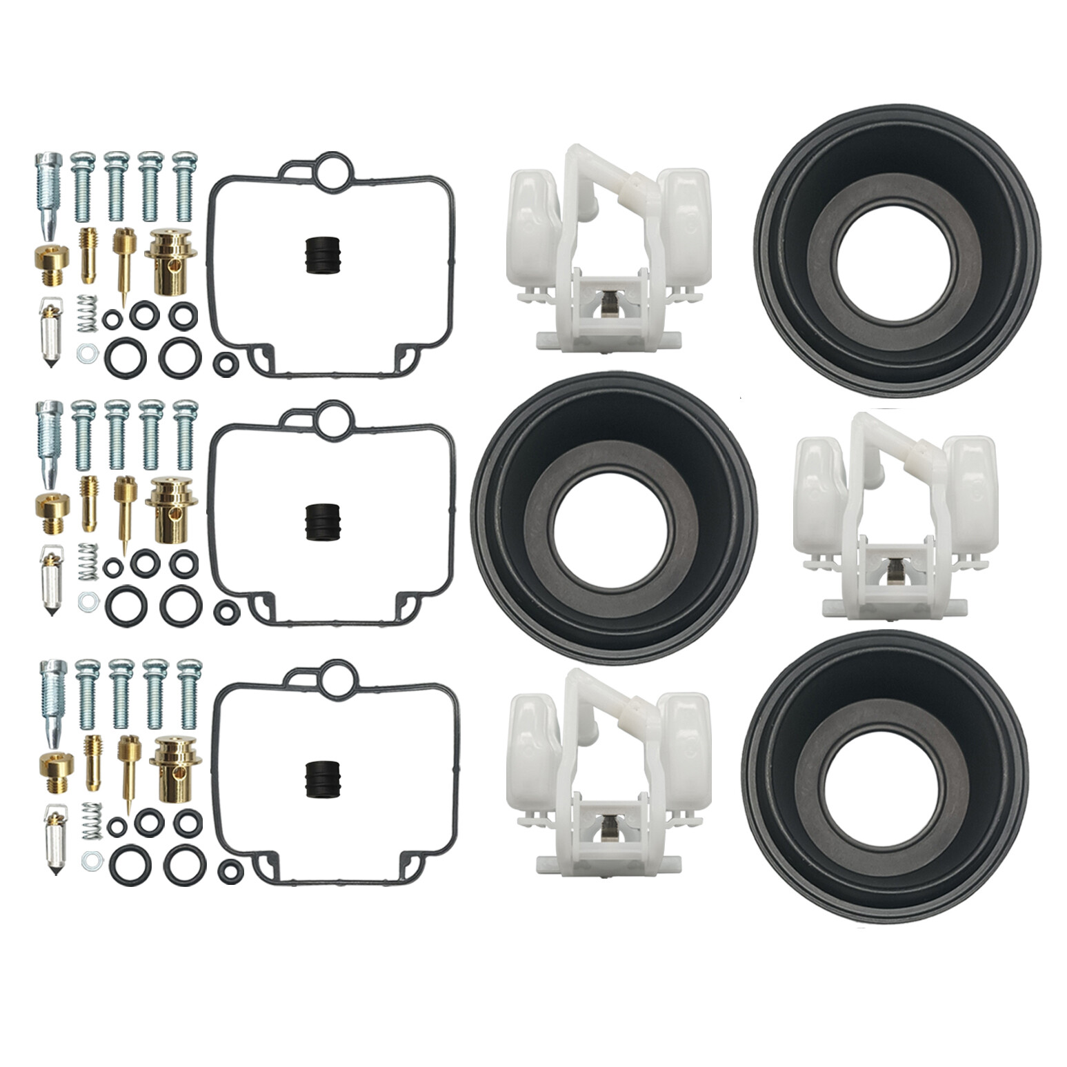 3 x FOR Triumph Thunderbird 2-Tone 1996 Carburetor Repair Kit diaphragm Float