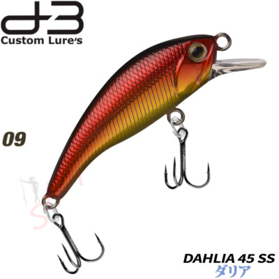 D-3 Custom Dahlia 45SS  various colors Trout sinking minnow 4.5 g, 45 mm