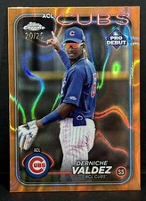 2024 Topps Chrome Pro Debut Baseball ACL Cubs Derniche Valdez Orange Lava /25