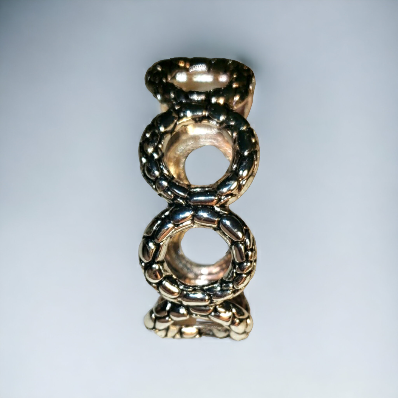 Bangle Bracelet, Hinged Cuff Geometric Interlocki… - image 5