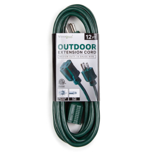 Outdoor Extension Cords Green Wire SJTW Holiday Lighting Power 6/12/25/40/80 FT - Picture 6 of 17