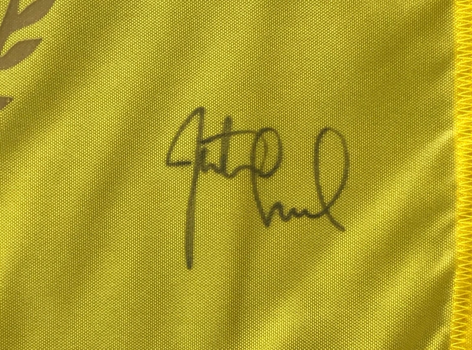 Justin Leonard Firmado Autografiado Bob Hope Chrysler Bandera Clásica con Certificado de Autenticidad Foto 2 de 3