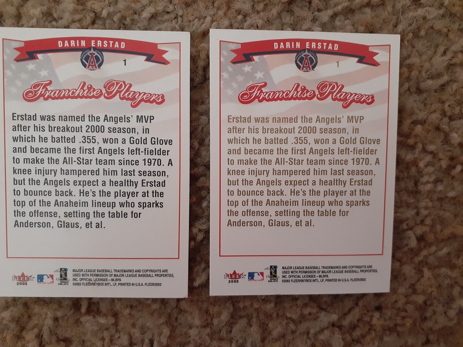 2002 Fleer Baseball - Gold ink Back parallel cards Your Choice rookies stars HOF