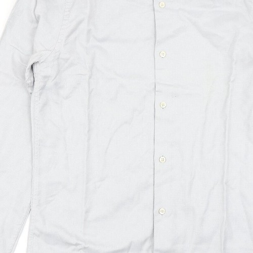 Zara Mens Blue Cotton Blend Dress Shirt Size S - Picture 11 of 12