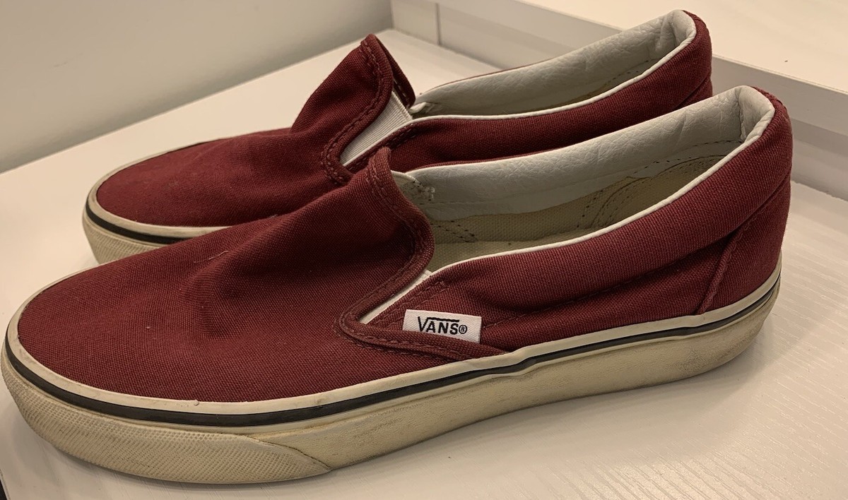 Burgundy Vans Low Top Slip On Men Size Women Size Casual