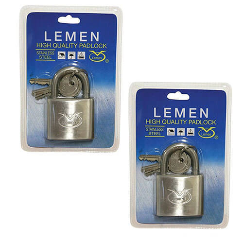 Lemen Stainless Steel Padlock 304 Grade Locks Marine Environment (3 Keys) - Imagen 3 de 6