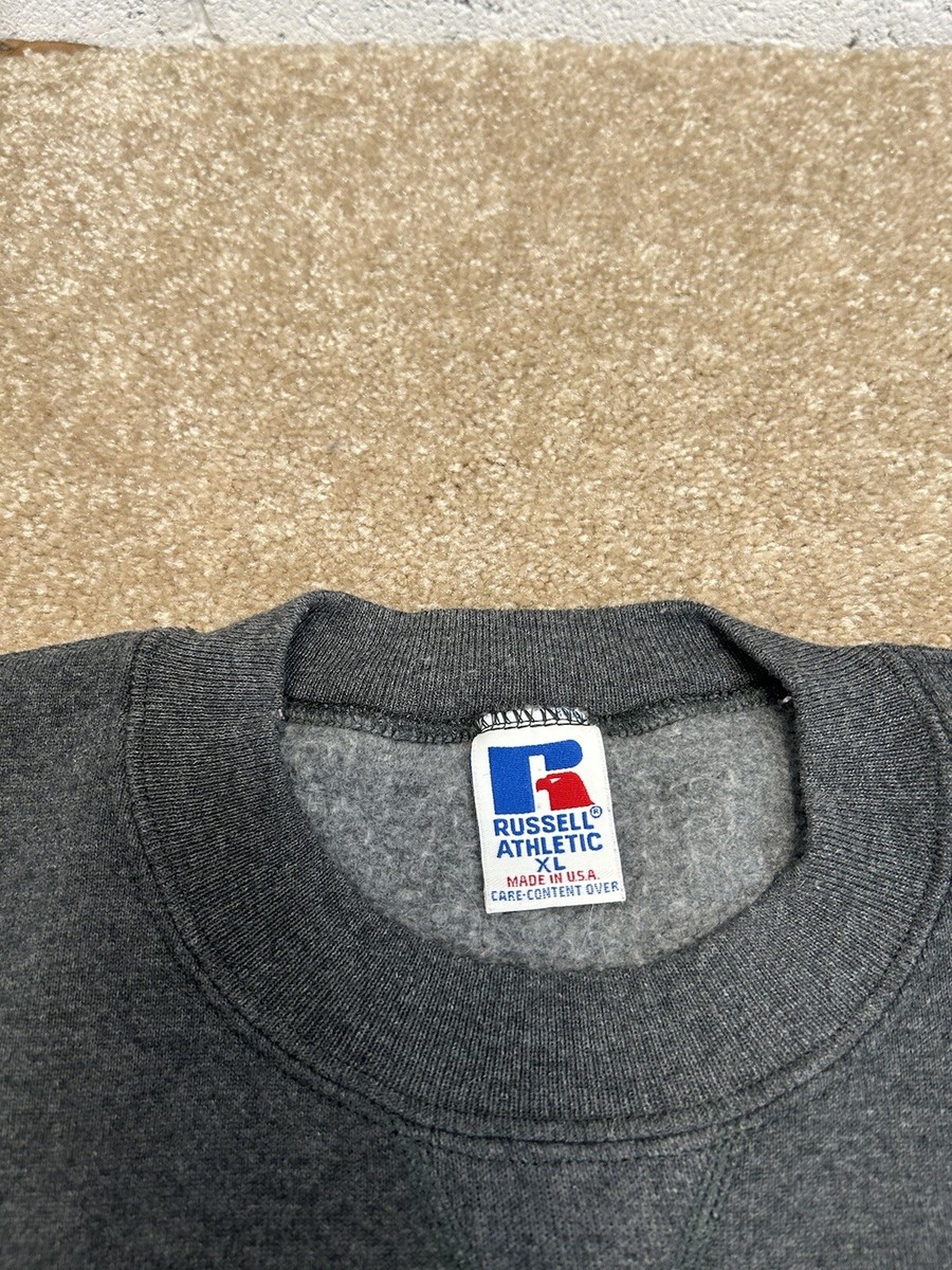刺繍◎ 90s RUSSELL ATHLETIC Front V Sweat Russell Athletic Vintage 90s Crewneck Sweatshirt V Stitch Sz