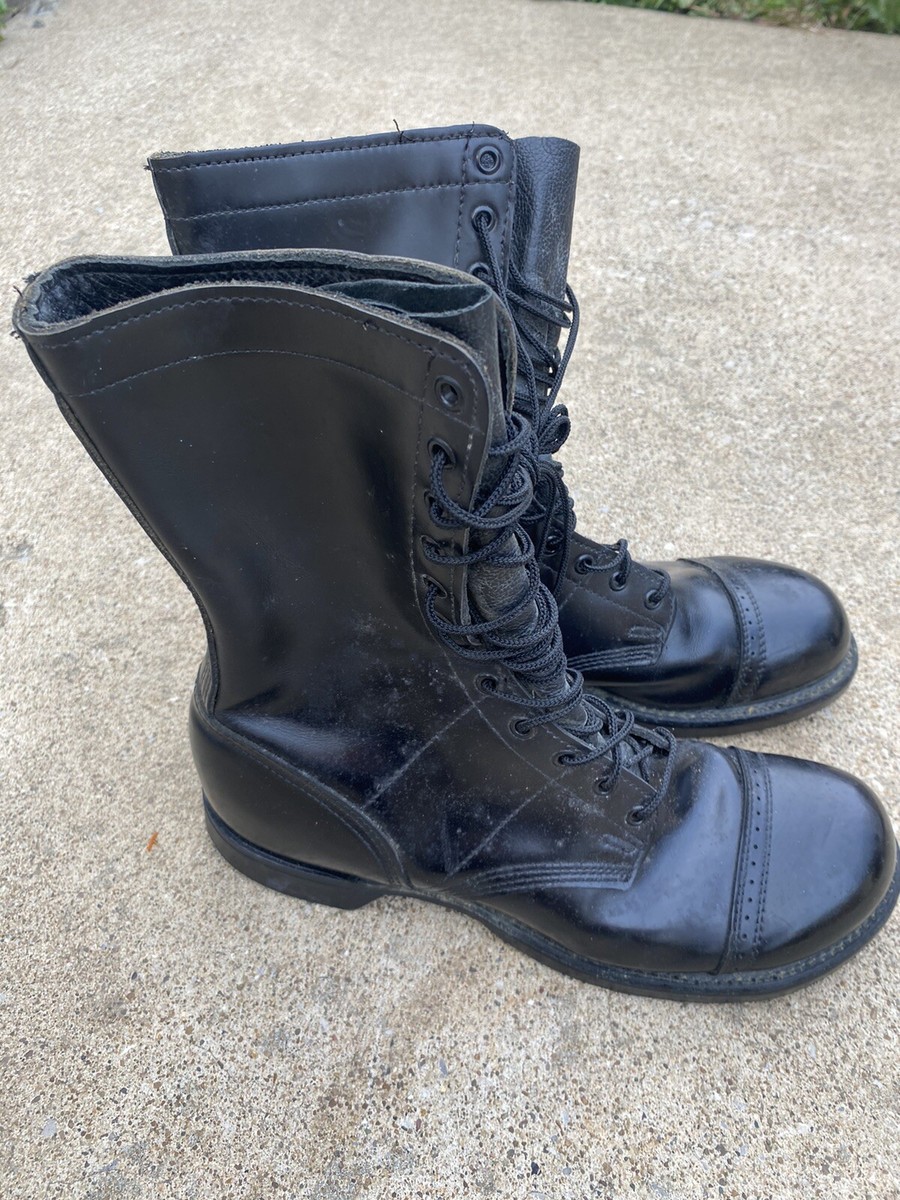 Vintage Corcoran Jump Boots Size 10 D Black Leather Cap Toe USA