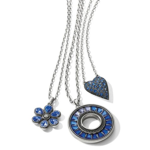 NWTag Brighton BELLISSIMA FIORE BLUES Reversible Crystal Flower Necklace MSRP$98 - Picture 5 of 5