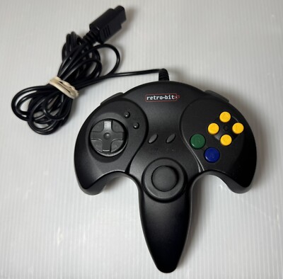 Black Retro Bit Nintendo 64 N64 Controller Slow Motjon Tested & Working